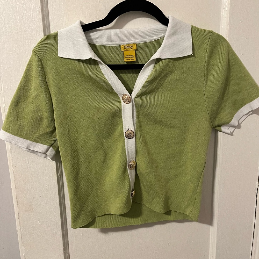Daisy Women’s Cropped Green Polo Shirt